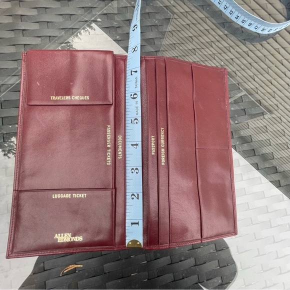 SOLD ALLEN Edmonds Genuine Leather travel passport holder wallet checks tickets - Picture 10 of 15
